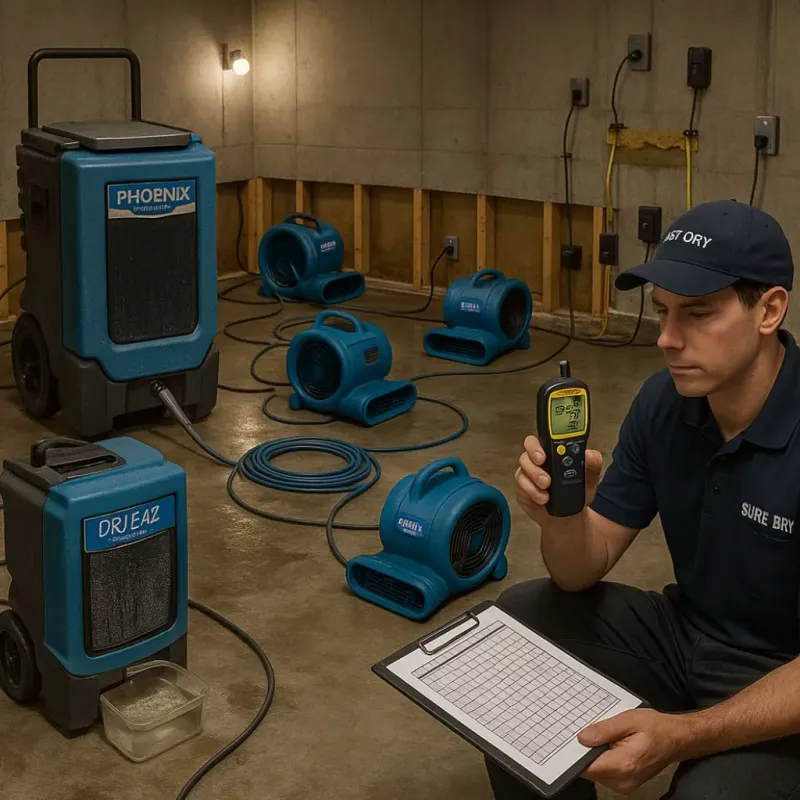 Structural Drying and Dehumidification process in Norco, LA